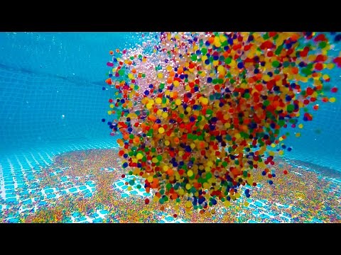 1 Million Orbeez Dropping Into and Out of a Swimming Pool