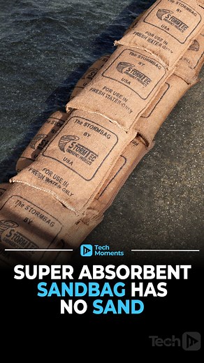 Genius 1 Pound Sand Bag StormBag is an innovative, sandless sandbag designed to provide efficient flood protection without the need for traditional sand filling. Weighing approximately 1 pound (500 grams) when dry, each StormBag can absorb up to 4 gallons (15 liters) of water within 3 to 5 minutes, expanding to a weight of over 33 pounds (15 kilograms). Credits: @ Stormbag .co @ SwissLinkMilitarySurplus / YT #tech #technology #engineering #innovative #reels | Tech Moments