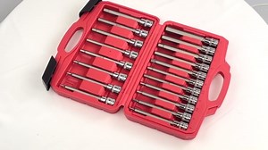 YIYITOOLS 19pcs Extra Long Hex Bit Socket Set, 3/8 Inch Drive Allen Hex Bit Socket Set, S2 Alloy Steel, SAE (1/8 Inch - 3/8 Inch) and Metric (3-12mm),Heavy Duty Cr-V Sockets Set