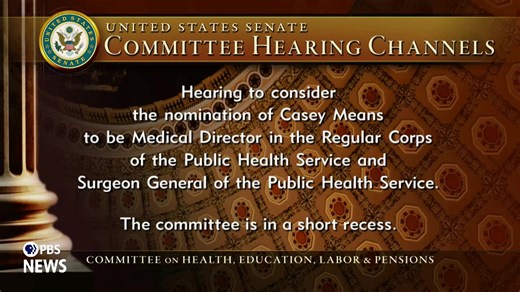 WATCH LIVE: Casey Means testifies at Senate confirmation hearing for surgeon general | PBS NewsHour