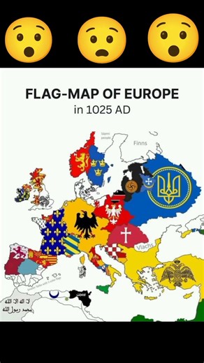 Flag Map of Europe in 1025 AD #europe #shorts #europe1025