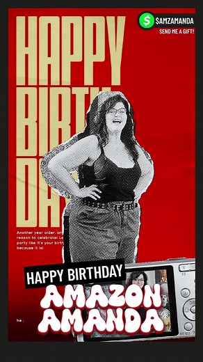 Happy birthday to me! 🎉 Your favorite BBW Amazon is celebrating big today, and I'm feeling amazing! If you want to send a gift, check out my wishlists at the link in my b!0. Every little bit helps me celebrate even bigger! 😉