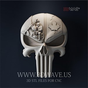 3D Canadian Biker Skull STL File: CNC Carving Template, Wall Art (digital Files) - Etsy Canada