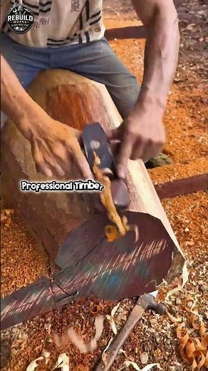 Professional Timber Shaping Techniques 🔨🌲 #WoodCraft #Builders