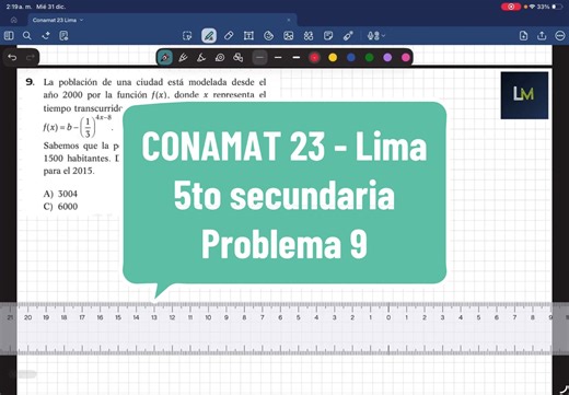CONAMAT 23 - 5to secundaria- Lima Desarrollo del problema 9, también de álgebra. #mate #universidad #bachillerato #uni #parati