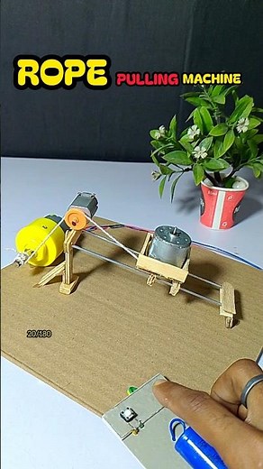 AMAZING DIY DC MOTOR ROPE PULLING MACHINE | SIMPLE HOMEMADE WINCH PROJECT