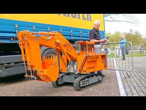 SUPER BIG SCALE RC DIGGER! HEAVY DUTY RC MACHINERY! REAL PETROL ENGINE! BIG SCALE LIEBHERR 995!
