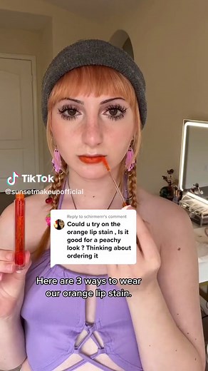 Sunset Makeup Orange Lip Stain Review and Tutorial