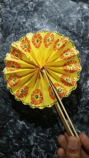 Easy Paper Fan 😍 | DIY Hand Fan | Paper Craft Idea #diy #craft #papercraft #paperfan #trendingshorts