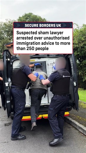 A man suspected of giving unlawful immigration advice to more than 250 people has been arrested after a Home Office investigation. Intelligence raised concerns that vulnerable people may have been paying for immigration advice from someone not authorised to provide it, prompting officers to launch an investigation. The suspect is believed to have made significant sums of money through the alleged activity. He was arrested at his home in Bolton and remains under investigation. This comes as actio