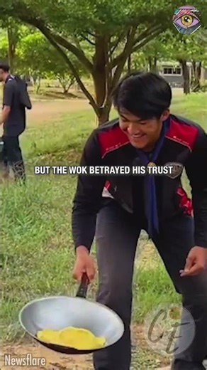 Flipping Success… Until the Wok Betrayed Him 🍳😆