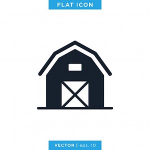 Barn Icon Vector Logo Design Template