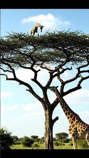 Unbelievable Scene: Baby Giraffe Dropped from Acacia Tree! #wildlife