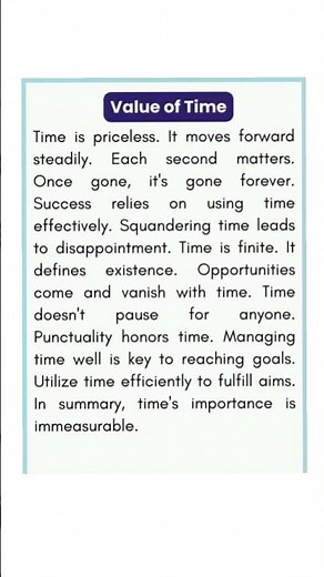 🔴Value of Time | Essay On Value of Time | Value of Time Essay In English | Value of Time Speech
