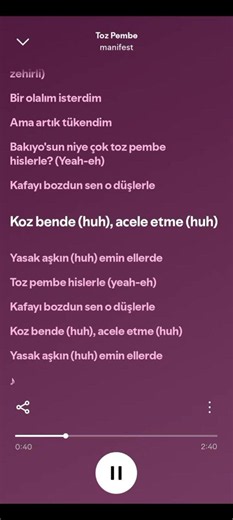 toz pembe manifest (şarkı sözleri) #manifest