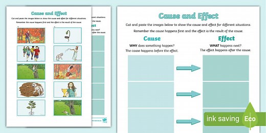 Cause and Effect Cut and Paste Activity