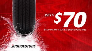 Come rain or shine, Bridgestone tires are engineered for confident performance. Now, buy 4 eligible tires and get a $70 Visa® Prepaid Card. | Bridgestone