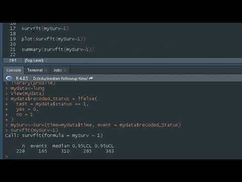 Calculate Median Follow-up time and Median Survival time using R