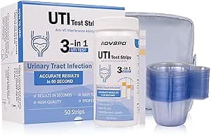 3-in-1 UTI Test Strips,50 Strips Urinary Home Testing Kit, Accurately Reads Leukocytes, Nitrites, PH, Aluminium Foil Packaging-Simple at Home Urine Test Strips