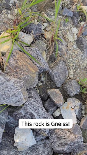 Gneiss (pronounced (nice) is a foliated metamorphic rock characterized by distinct banding or layering, caused by the segregation of light- and dark-colored minerals. Appearance * Shows alternating light and dark bands * Light bands:mostly ,quartz and feldspar* * Dark bands: contain biotite, hornblende, or pyroxene * Often coarse-grained and very hard. Formation (Metamorphism) Gneiss forms through: 1. Regional metamorphism: deep burial and compression over large areas, such as mountain belts. 2.