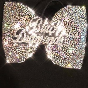 3K views · 62 reactions | Jersey Jewelz Black Diamonds Bow created by WildBows❤️ https://wildbowscheerbows.com/contact | Wild Bows -Cheer Bows | Facebook