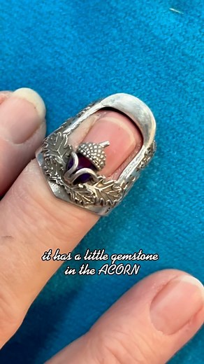 Thimbles for You on Instagram: "🍁Acorn Thimble Part 1🍁 One of the first designs Jan ever made, this thimble is perfect for those with a square-shaped finger. It can come with any color gemstone, and has so many dimples and crevices to catch your needle in! #sewingtools #thimble #thimblesforyou #thimblesforyouandchatelainestoo #thimbles"