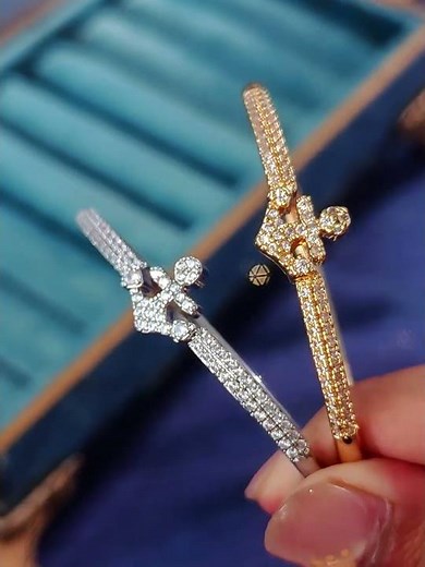 Exquisite Copper Inlaid Zircon Bracelet Fashion Ocean-Style Anchor Design Open Cuff Bracelet