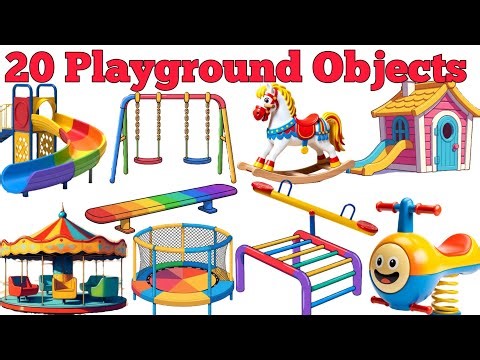 20 Playground Objects Names In English & Hindi | 20 झूलों के नाम | Playground Objects Names For Kids