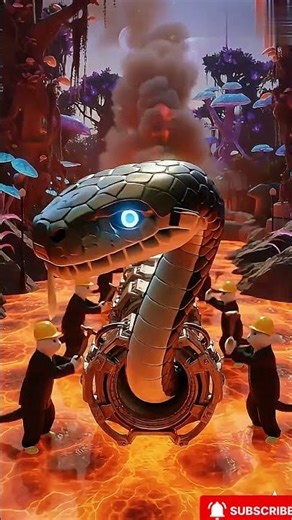 “Mechanical Snake Over a Lava Canyon 🔥🐍 | 8K Cinematic CGI | Pixar-Style Sci-Fi Animation”#animation