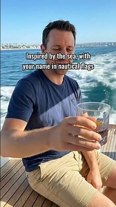 Name In Nautical Flags, Sailor, Anchor Compass Life | Personalized Whiskey Glass