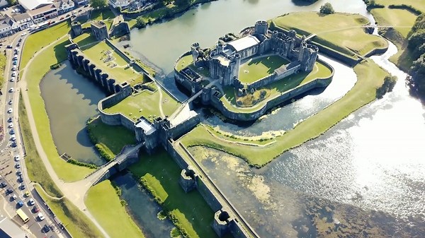 One of Wales' greatest medieval castles from the sky