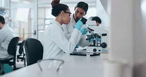 Science Laboratory Microscope Team Talking Cooperation Stock Footage Video (100% Royalty-free) 1108089969 | Shutterstock