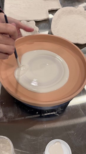 Turning Brown Clay White with Mayco White Engobe