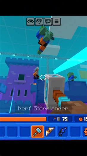 Minecraft clutch shot with nerf world #minecraft #pvp #shorts