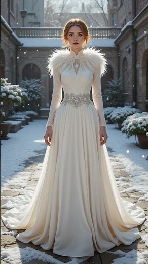 Winter Wedding Elegance ❄✨ Swarovski & Fur Princess Gown #maisonvervelle #weddingdress #gownandglow
