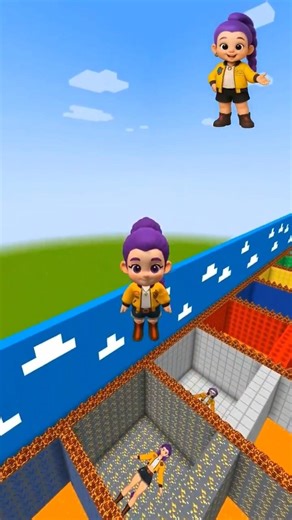 KPop Demon Hunters vs Squid Game Lava Jump CHALLENGE😱 #minecraft #minecraftshorts