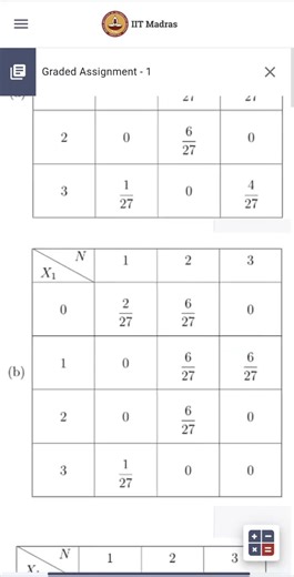 Statistics 2 Week 1 Graded Assignment || IIT Madras BS Degree