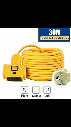 4.3K views · 4 comments | Extension Cord Extra-long Plug-in Strip 5M/10M/20M/30M Electric Vehicle Charging Extension Wire Universal Outlet 6 Gang power extension cord socket #kabelimport #perkakasrumah Semuaorang | barang online | Facebook