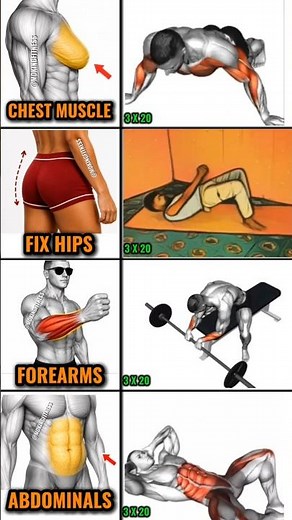 Home Workouts to Build Chest, Fix Hips, Grow Forearms & Get Six Pack Abs Fast! 🔥#shorts