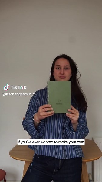 #musiciansoftiktok drop us a DM or comment below how thick we should make our next music manuscript notebook ✍🏽🎼✏️ #musiccomposer #musicmanuscript #musicjournal #musictools #helpusdesign