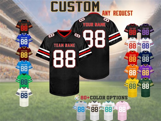 Exclusive Custom Football Jersey Personalized Printed Stitched Name Team Logo Number Training Shirt Holiday Gift for Men Women Kids Fans - Etsy