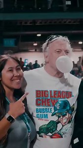 Big League Chew founder (and part-time celebrity softball coach) Rob Nelson brought plenty of energy, and gum, to Whataburger Field last weekend for Trevi's Homecoming with Yankees Catcher, Jose Trevino #trevishomecoming | Big League Chew