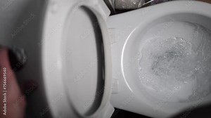 Effortlessly maintain a clean bathroom by demonstrating the simple act of flushing a toilet. Emphasize the importance of regular toilet flushing for optimal hygiene,ensure neat bathroom