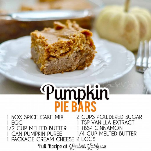 Pumpkin Bars with Cake Mix