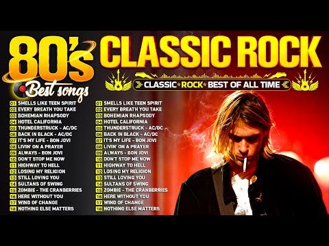 Top 100 Classic Rock Songs 70s 80s 90s ⚡ Nirvana, Queen, Guns N' Roses, Metallica, AC/DC, Aerosmith