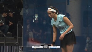 18K views · 199 reactions | An absolute mammoth of a first game here in the CIB Black Ball Open final  At 15-15, this one is anyone's for the taking! Nour el Sherbini ⚔️ Nouran Gohar | PSA Squash Tour | Facebook