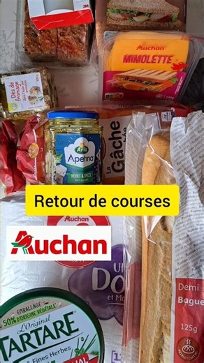 Retour de courses #auchan #food #recette #repas #tips #lifestyle #vlog #shopping #budget #shortsclip