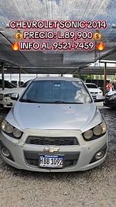 12K views · 81 reactions | CHEVROLET SONIC Precio Real:  89,900 lps Info al 9521-7459 ✅️ Año 2014 Motor 1.8 Automático Rines Radio Pantalla Vidrios Manuales Polarizado Interior en Buen Estado Mecánicamente Bien Detalles Estéticos de Uso | Civic y Más | Facebook