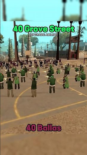 Grove Street vs Ballas Gang gun battle in GTA San Andreas