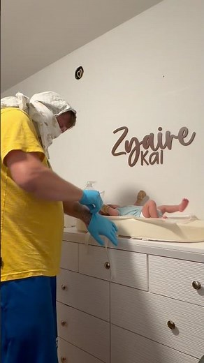 His struggle all the time is changing his baby’s poopy diaper 😂😂